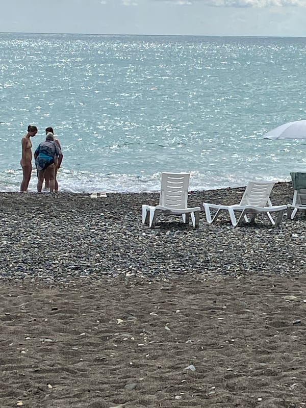Beach day and wildflowers in Sokhumi, Abkhazia