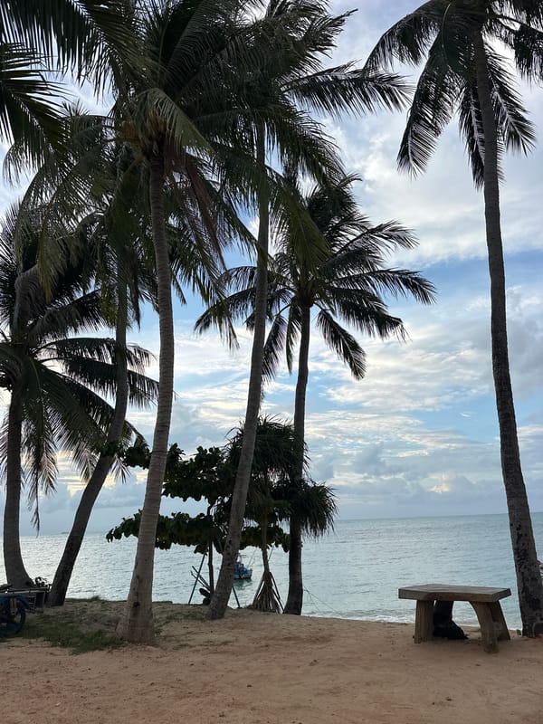 Overcast morning on a quiet Ko Samui beach