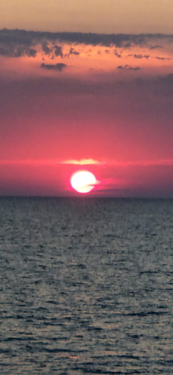 Soft sunset over the Ionian Sea near Corfu