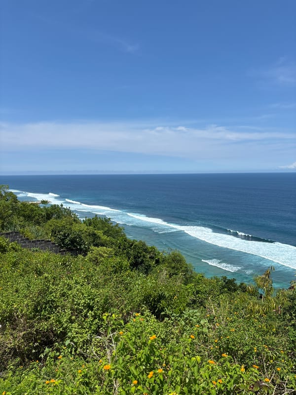 Morning ocean views captured from Ungasan clifftops, Indonesia