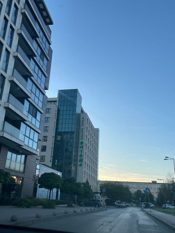 Early morning street views captured in Sofia, Bulgaria