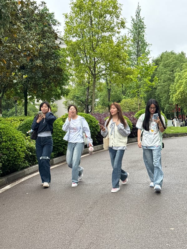 Young adults gather on Jiangjin streets during early morning hours