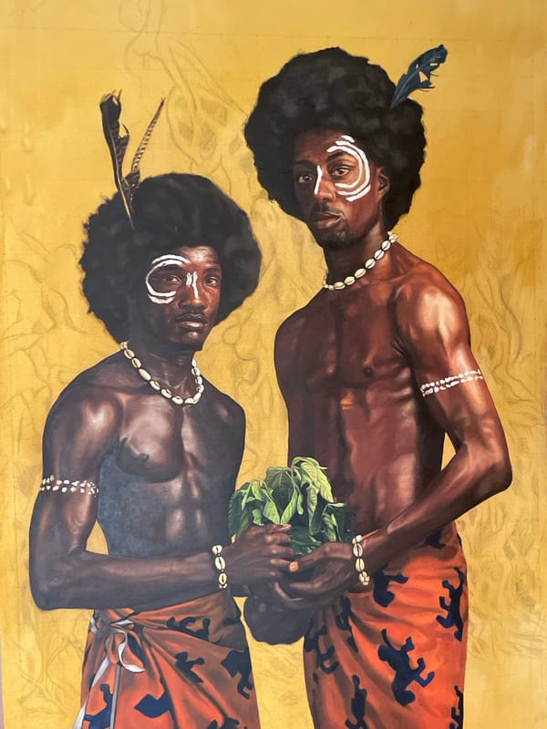 Traditional African portrait paintings observed in Ado, Nigeria