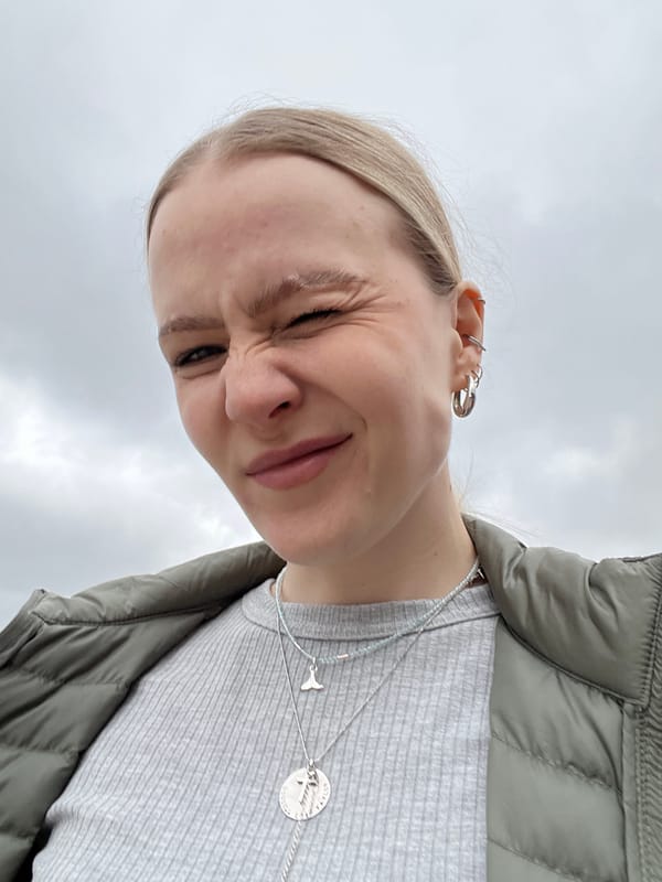 Woman photographed from low angle in Khimki, Russia