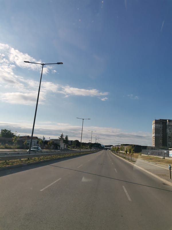 Early morning drive through Sofia streets captures quiet city