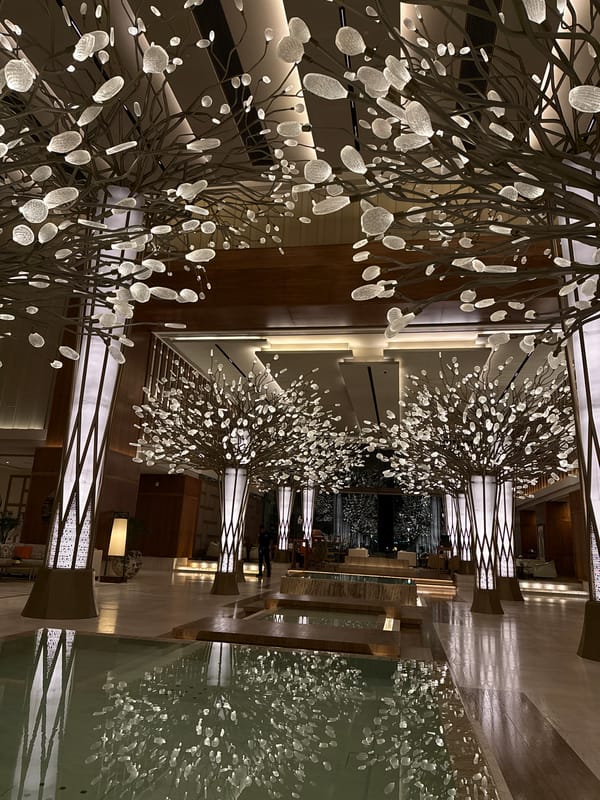 Hotel lobby interior documented in Dubai