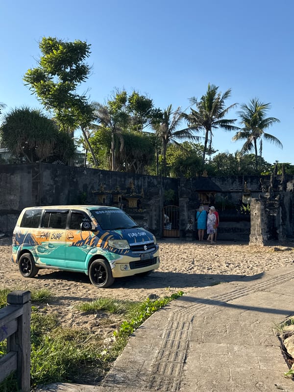Routine beach life documented at Kuta, Bali tourist area