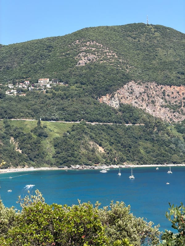 Clear-day views over the Adriatic from the Montenegro coast