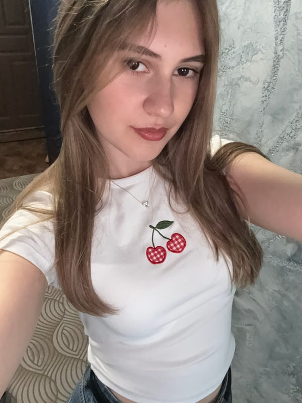Woman takes morning selfies in Panagyurishte, Bulgaria