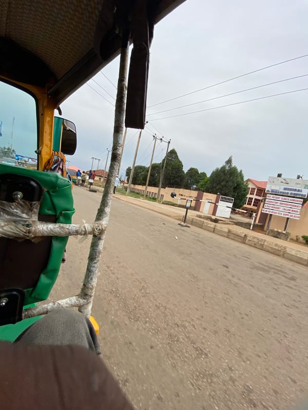 Vehicle journey documented through residential Jos, Nigeria