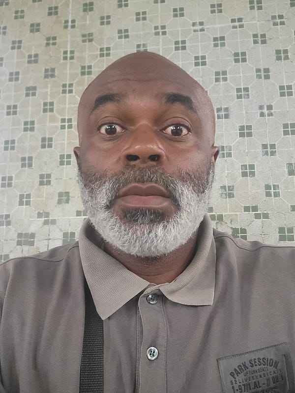 Man documented inside decorated church building in Maiburiji, Nigeria