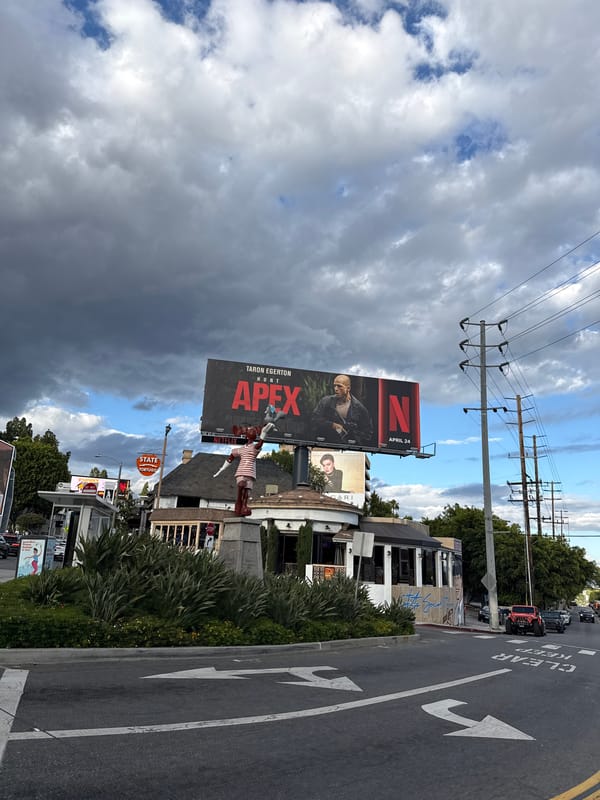 West Hollywood street traffic and Netflix billboard documented