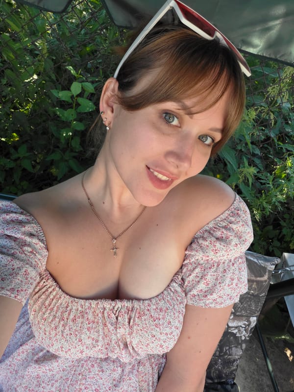 Sunny summer morning in a Chaikovsky backyard