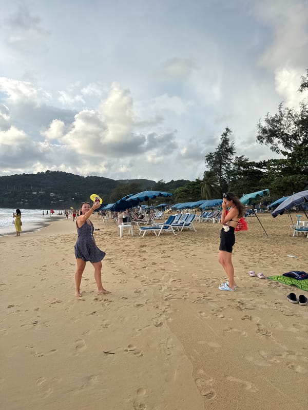 Karon Beach in full swing on a cloudy July morning