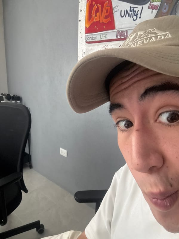 Indoor snapshots from Puebla: hats, a video call, and sneaker art
