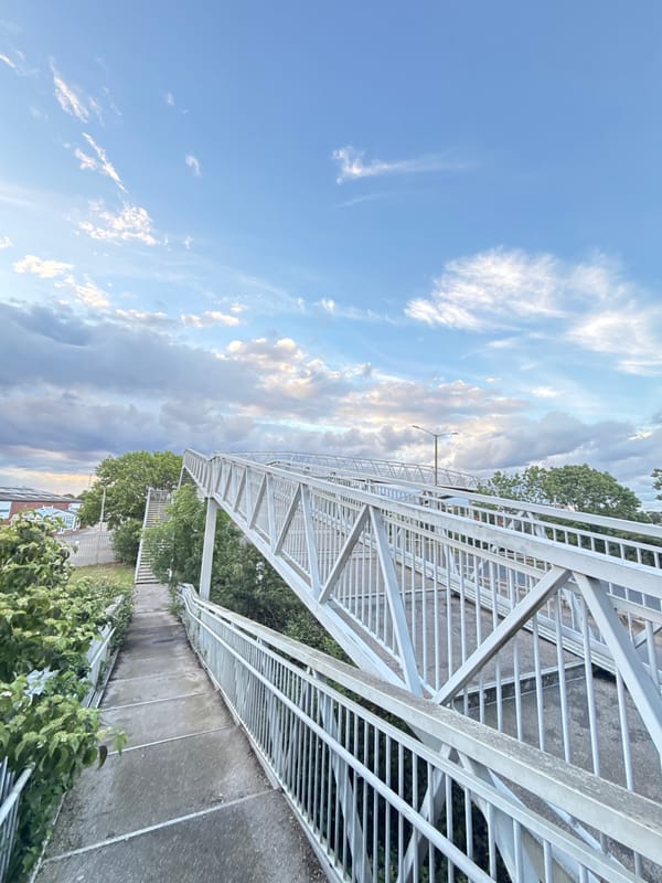 Pedestrian bridge documented over three hours in Great Yarmouth