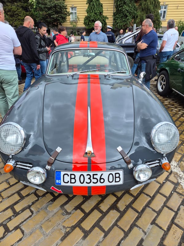 Vintage Porsche 356 with racing stripe spotted in Sofia