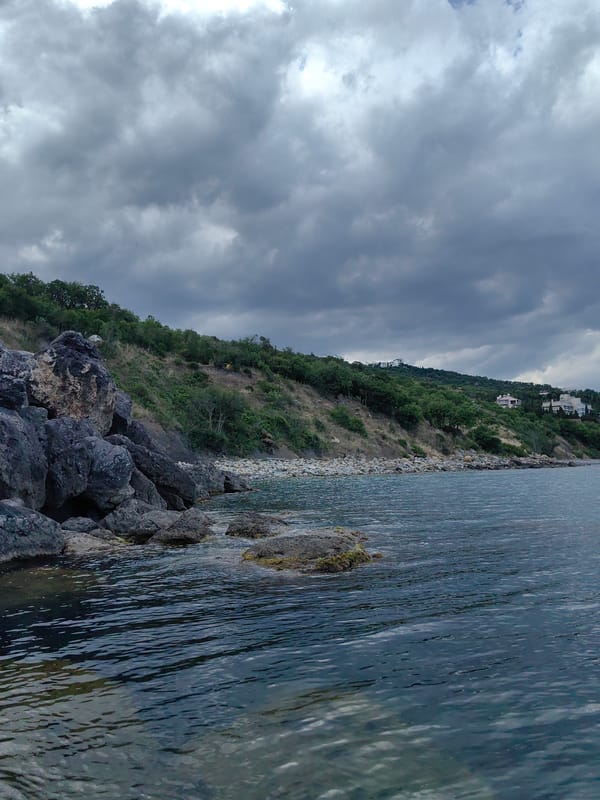 Afternoon at the Black Sea rocks in Utios, Ukraine