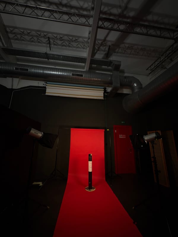 Photography session with man and dog at Milan studio