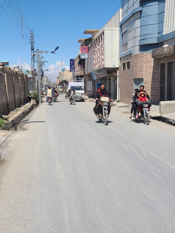 Morning street activity observed in Quetta with motorbike riders