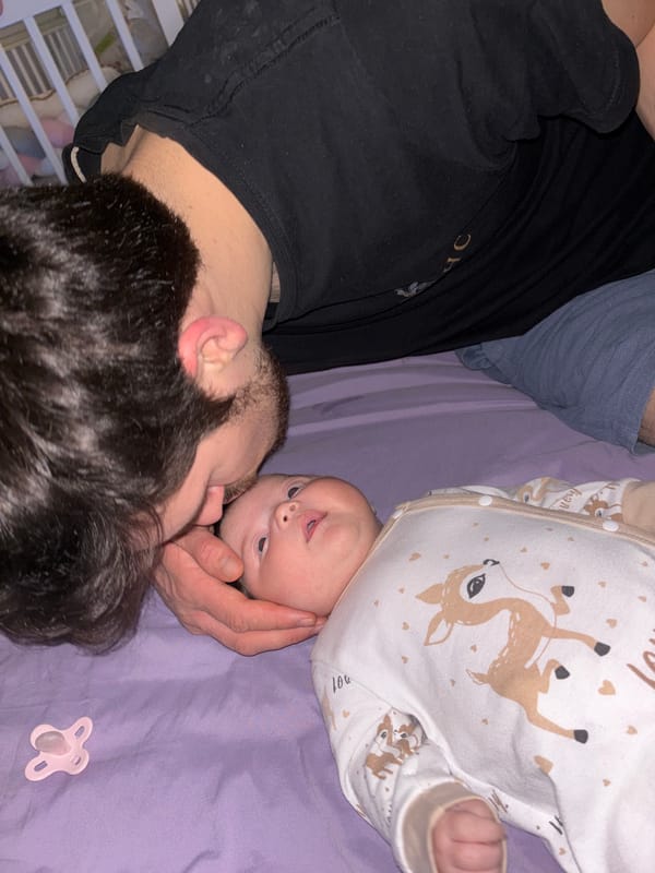 Father and baby share intimate moment in Beilstein