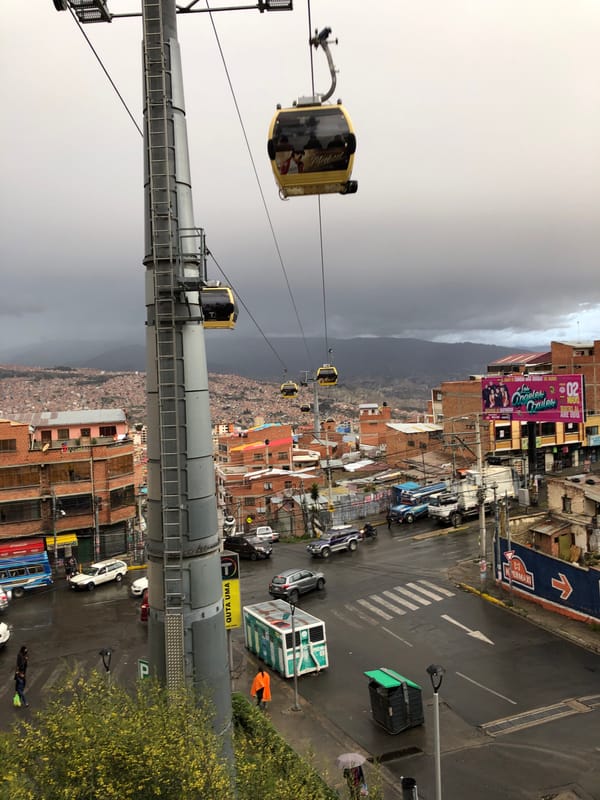 La Paz cable car system observed from elevated viewpoint