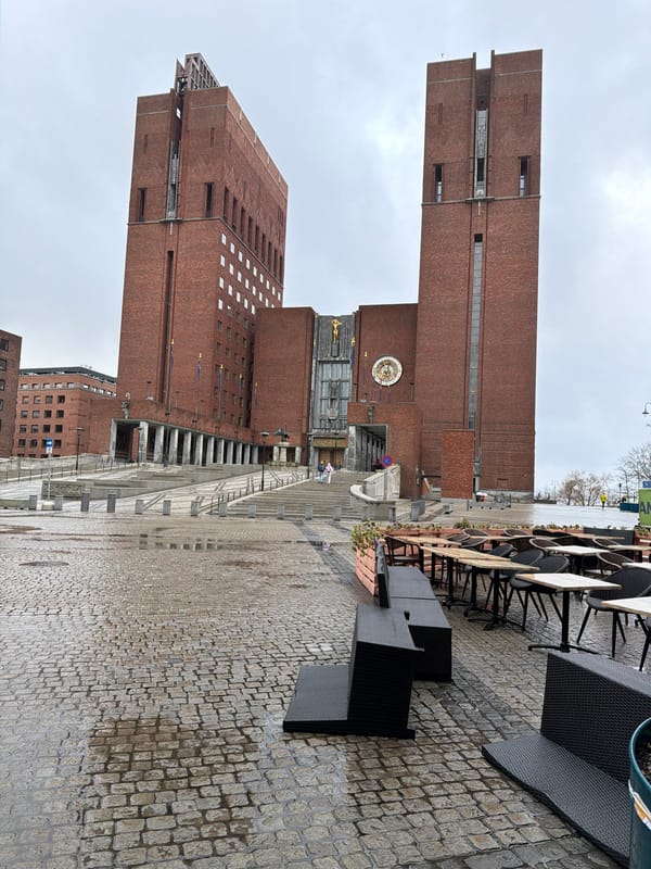 Oslo City Hall documented from plaza level