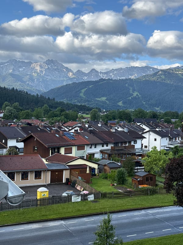 Morning balcony views captured across Garmisch-Partenkirchen residential area