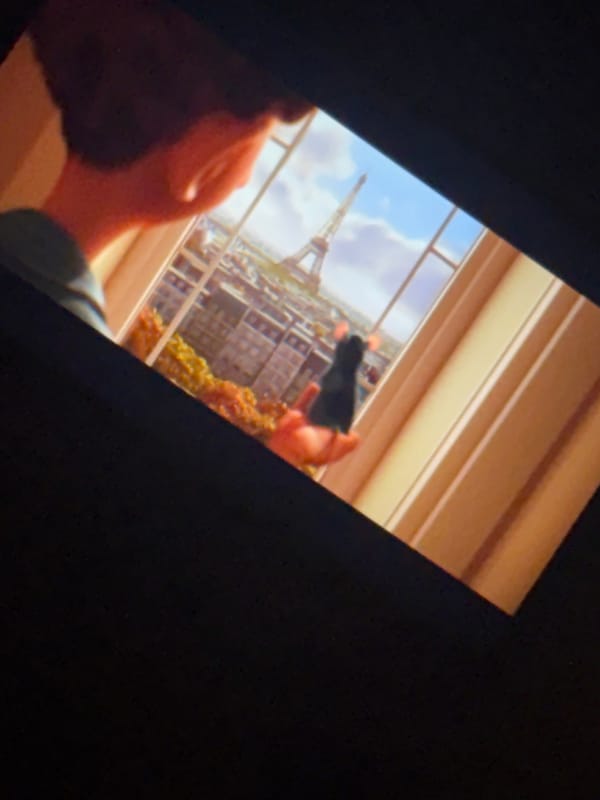 Resident watches Pixar's Ratatouille in Bulgarian town