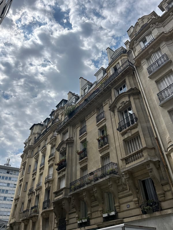 Classical stone and church facades in central Paris