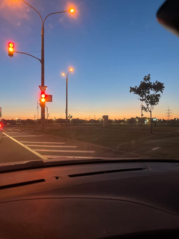 Twilight moments documented across Minsk during evening golden hour