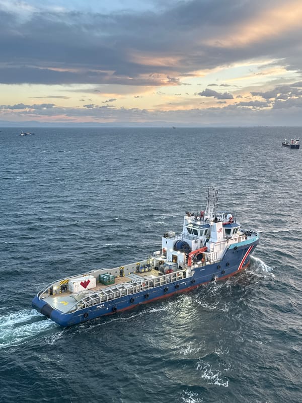 Supply vessels operate in choppy Italian waters