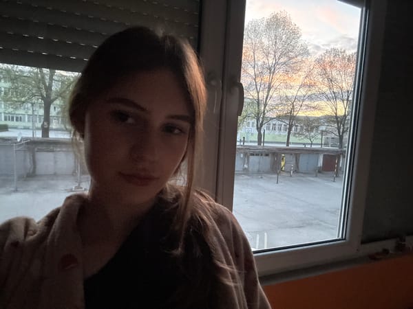 Person documents sunset moment with selfies in Panagyurishte, Bulgaria