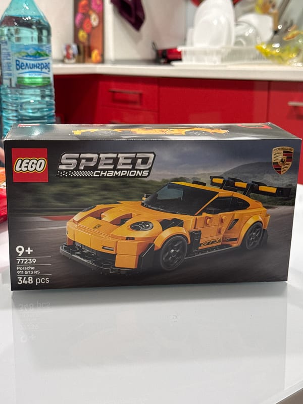 Lego Porsche model assembled in Haskovo evening documentation