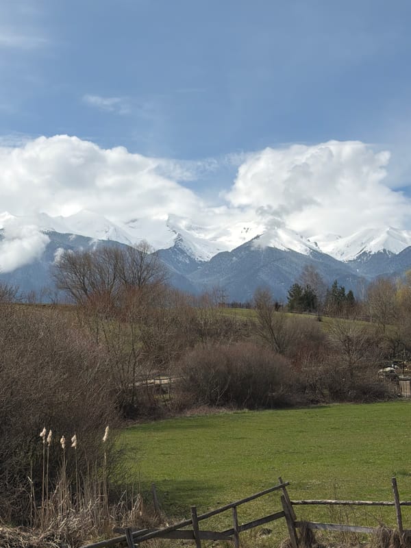 Spring mountain landscape views captured in Razlog Bulgaria