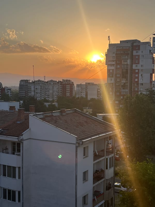 City sunset shot from multiple angles at golden hour