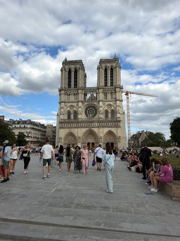 Notre Dame draws crowds mid-restoration on a July afternoon