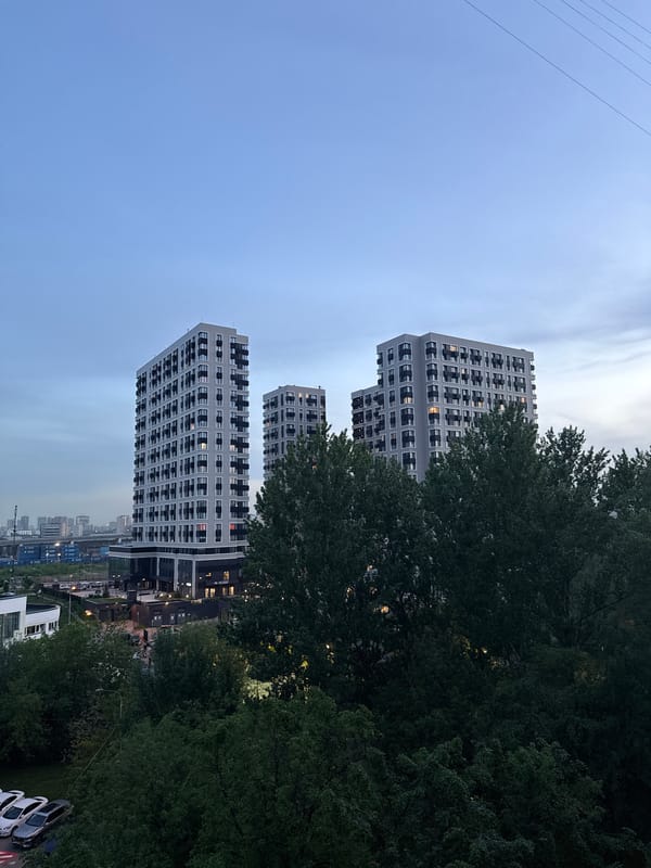 Modern apartment buildings observed in Khimki residential area