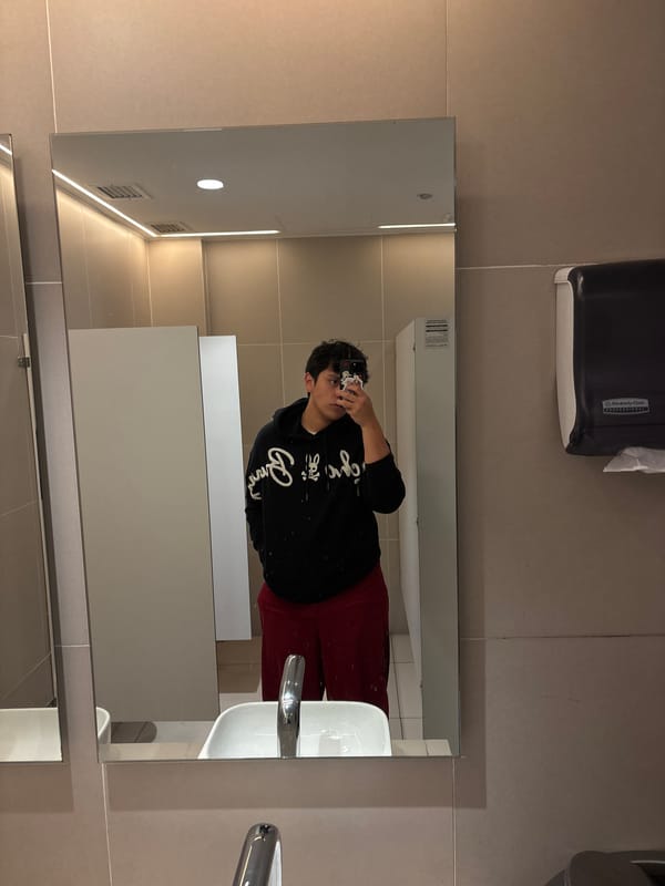 Person takes bathroom mirror selfie in Mexico City