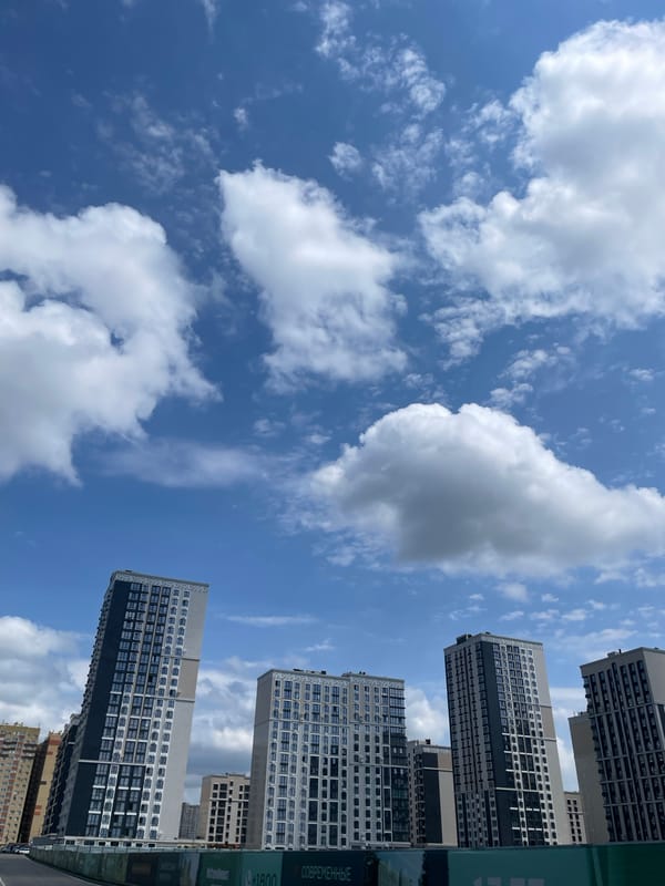Stavropol neighborhood in mid-construction on a clear summer day