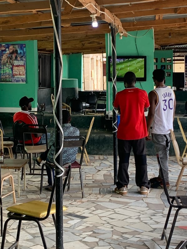 Warriors fan spotted at New Stadium Nigeria establishments