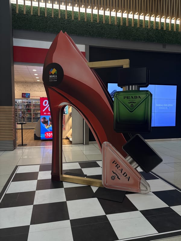 Prada perfume display spotted at Plovdiv mall