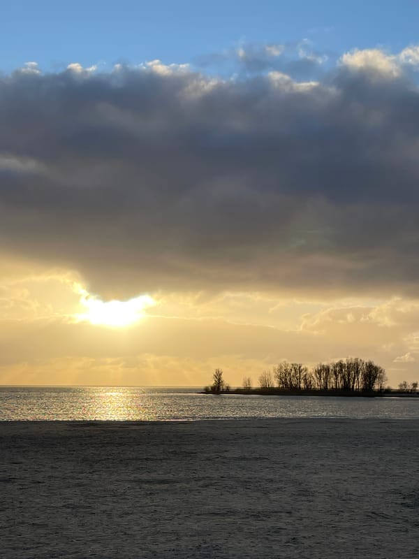 Sunset waterfront scene captured in Makkum, Netherlands