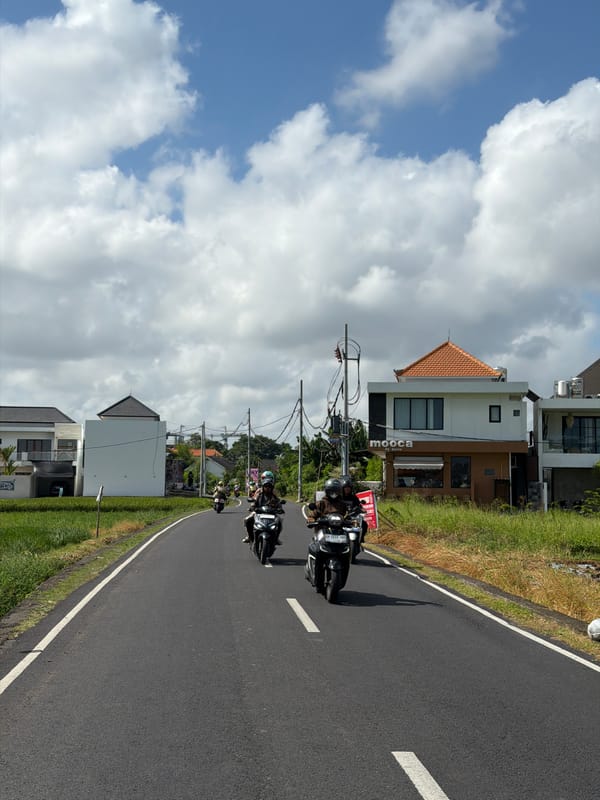 Morning motorcycle traffic observed on North Kuta street