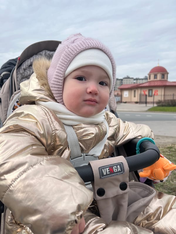 Baby outing documented in Shushary, Russia during afternoon stroll