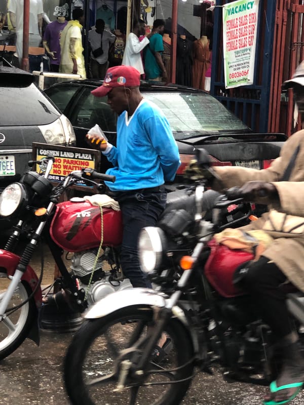 Rainy afternoon on the streets of Ikeja, Lagos