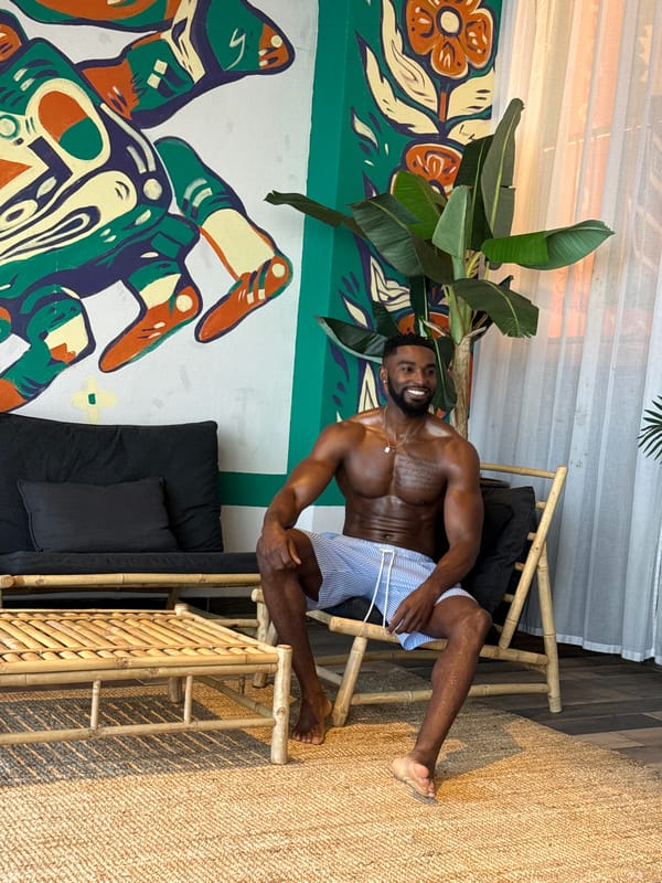Man enjoys pool time at Levallois-Perret swimming facility