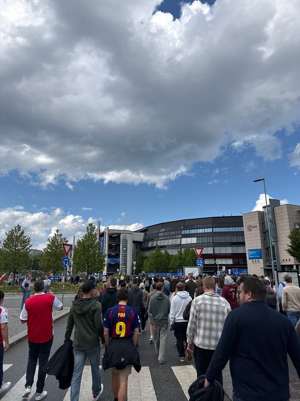 Crowds gather at Ullevaal Stadion in Oslo