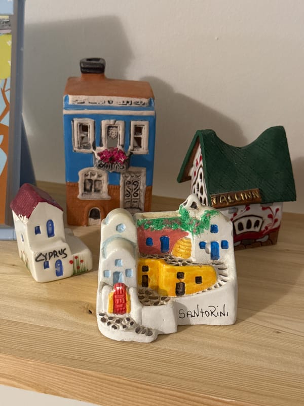Tourist souvenirs and calendar displayed indoors in Izhevsk