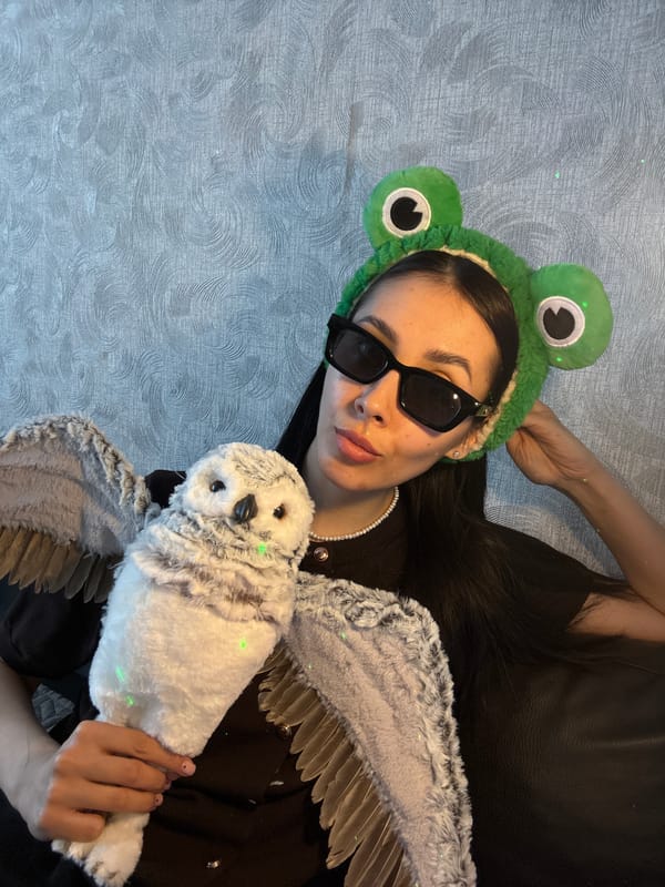 Woman takes selfie near garbage bags in Votkinsk